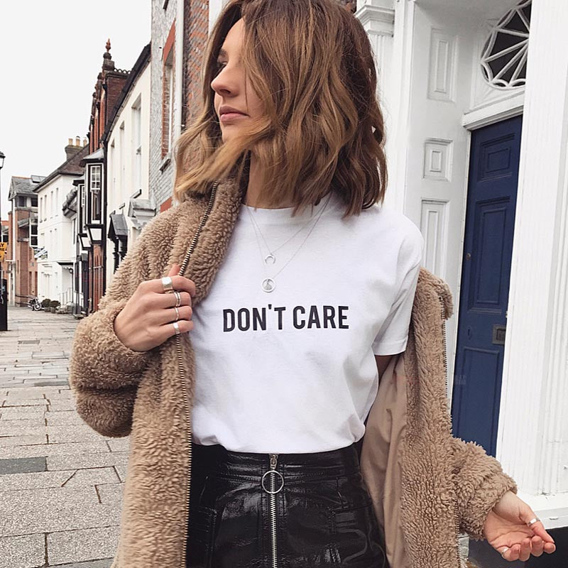 don't care Women tshirt Cotton Casual Funny t shirt Gift For Lady Yong Girl Top Tee Drop Ship S-722