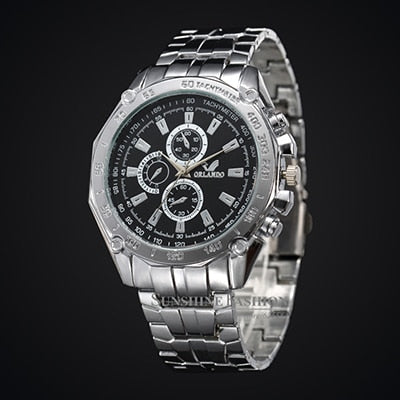 2019 Fashion Silver Stainless Steel Mens Watches Top Brand Luxury Watch Men Sport Clock Man Casual Wristwatch Relogio Masculino