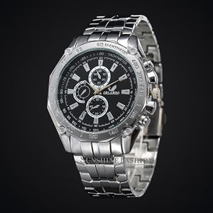 2019 Fashion Silver Stainless Steel Mens Watches Top Brand Luxury Watch Men Sport Clock Man Casual Wristwatch Relogio Masculino