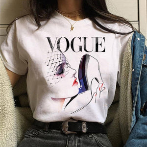 vogue princess t shirt aesthetic women fashion girls 90s tshirt harajuku ulzzang print Graphic summer t-shirt top tee female