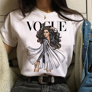 vogue princess t shirt aesthetic women fashion girls 90s tshirt harajuku ulzzang print Graphic summer t-shirt top tee female