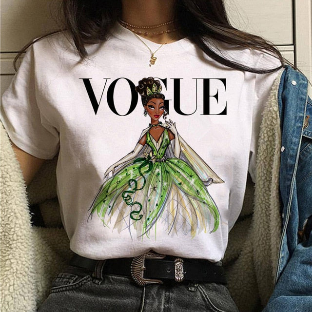 vogue princess t shirt aesthetic women fashion girls 90s tshirt harajuku ulzzang print Graphic summer t-shirt top tee female