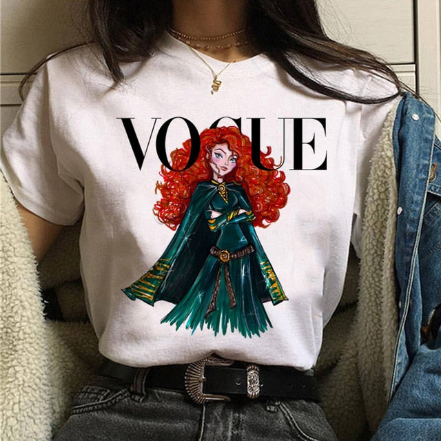 vogue princess t shirt aesthetic women fashion girls 90s tshirt harajuku ulzzang print Graphic summer t-shirt top tee female