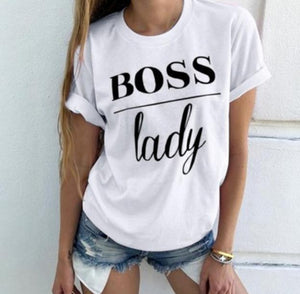 Boss Lady Letter Print T Shirt Women Short Sleeve O Neck Loose Tshirt 2019 Summer Women Tee Shirt Tops Camisetas Mujer