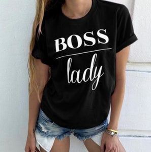 Boss Lady Letter Print T Shirt Women Short Sleeve O Neck Loose Tshirt 2019 Summer Women Tee Shirt Tops Camisetas Mujer