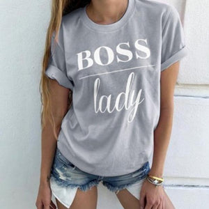 Boss Lady Letter Print T Shirt Women Short Sleeve O Neck Loose Tshirt 2019 Summer Women Tee Shirt Tops Camisetas Mujer