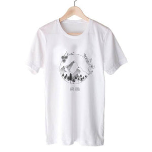 Harajuku No Rain No Flowers T Shirt Women Harajuku Garden Farm T-shirt White Soft Ringspun Tee In  Girls Ladies Clothing