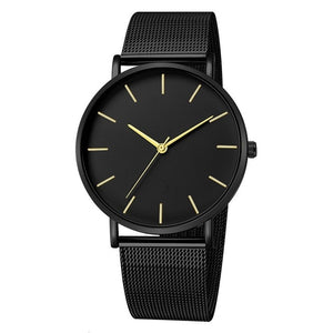 Luxury Watch Men Mesh Ultra-thin Stainless Steel Black Bracelet Wristwatches Male Watch Clock reloj hombre relogio masculino