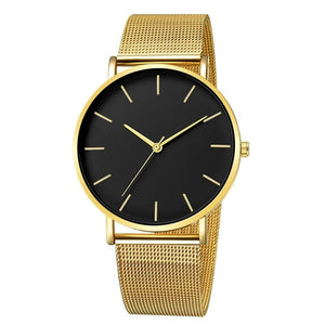 Luxury Watch Men Mesh Ultra-thin Stainless Steel Black Bracelet Wristwatches Male Watch Clock reloj hombre relogio masculino