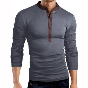 2019 New Fashion Mens Slim Fit Long Sleeve Blouse Stylish Linen Men V Neck Cotton Shirt Tops Tee plus size