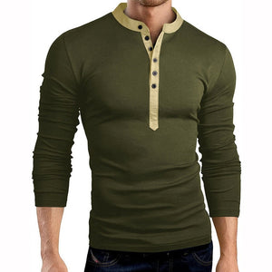 2019 New Fashion Mens Slim Fit Long Sleeve Blouse Stylish Linen Men V Neck Cotton Shirt Tops Tee plus size