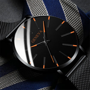 Men Watch Fashion Luxury Quartz Wristwatch Mens Business Mesh Belt Watches Men Classic Simple Male Clock Man Watch Wrist Relogio