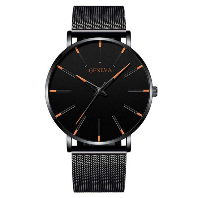 Men Watch Fashion Luxury Quartz Wristwatch Mens Business Mesh Belt Watches Men Classic Simple Male Clock Man Watch Wrist Relogio