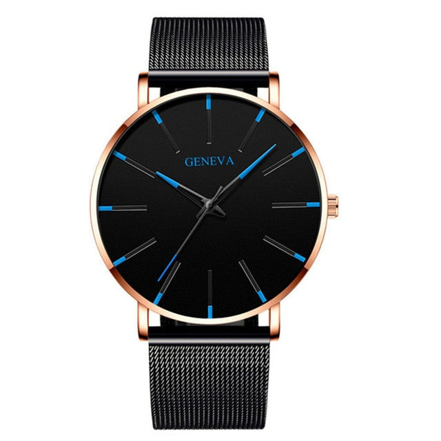 Men Watch Fashion Luxury Quartz Wristwatch Mens Business Mesh Belt Watches Men Classic Simple Male Clock Man Watch Wrist Relogio