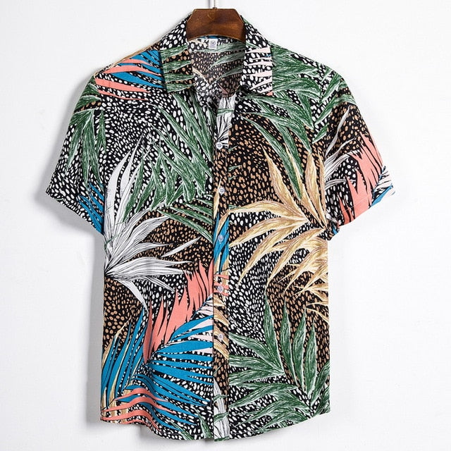 Short Sleeve Shirt Men Streetwear Man Summer Print Shirts Fashion Soft Hawaiian Shirts Beach Holiday Slim Fit Party Shirts Tops