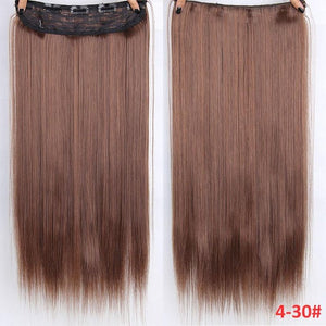 Pelo MERISI 5 Clips pelo sintético Clip largo recto en extensiones de cabello falso piezas de cabello negro para mujeres