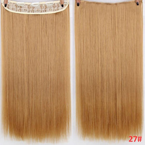 Pelo MERISI 5 Clips pelo sintético Clip largo recto en extensiones de cabello falso piezas de cabello negro para mujeres