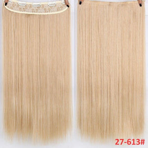 Pelo MERISI 5 Clips pelo sintético Clip largo recto en extensiones de cabello falso piezas de cabello negro para mujeres