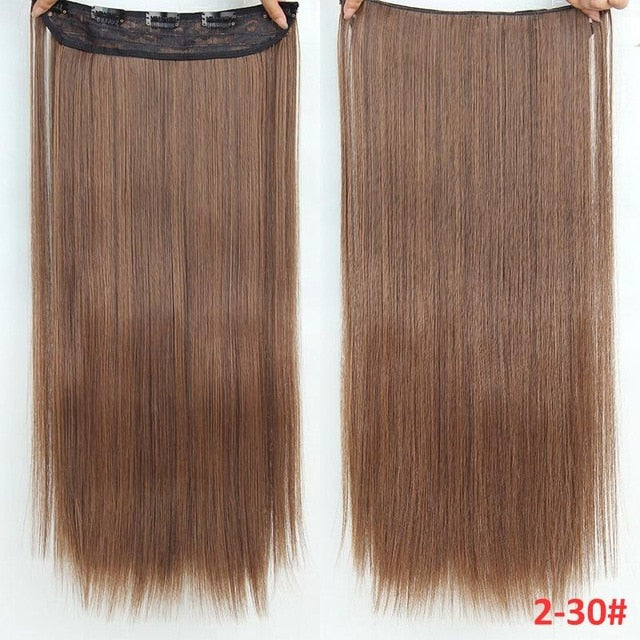 Pelo MERISI 5 Clips pelo sintético Clip largo recto en extensiones de cabello falso piezas de cabello negro para mujeres