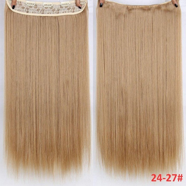 Pelo MERISI 5 Clips pelo sintético Clip largo recto en extensiones de cabello falso piezas de cabello negro para mujeres