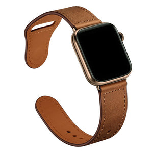 Brown Genuine Leather Band Loop Strap For Apple Watch 4 3 2 1 38mm 40mm , VIOTOO Men Leather Watch Band for iwatch 4 44mm