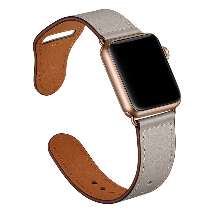 Brown Genuine Leather Band Loop Strap For Apple Watch 4 3 2 1 38mm 40mm , VIOTOO Men Leather Watch Band for iwatch 4 44mm