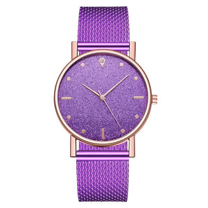 Cusual Ladies Watch Romantic Starry Sky Dial Women's Quartz Wristwatch Fashion Mesh Watch Gift Clock Droshipping Reloj Mujer@50