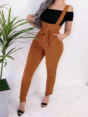 Autumn Winter Casual Straps Pencil Pants Fashion Women Solid Color Button belt Black trousers Lady Khaki gray green Office Pants