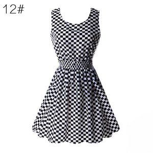 NEW Sexy Dress Women Chiffon Dress Sleeveless Sundress thin Vestidos Beach Floral Tank Mini Dresses Vestido 2019