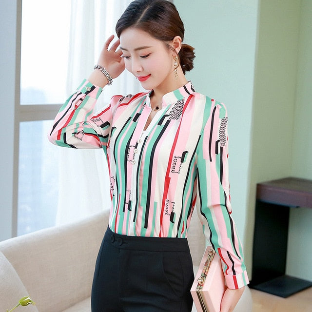 Oversized long sleeve chiffon blouse Women's office shirt casual tops pink blusas mujer de moda 2019 White blouses 5XL