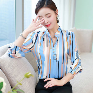 Oversized long sleeve chiffon blouse Women's office shirt casual tops pink blusas mujer de moda 2019 White blouses 5XL