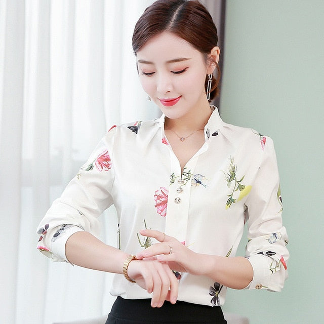 Oversized long sleeve chiffon blouse Women's office shirt casual tops pink blusas mujer de moda 2019 White blouses 5XL