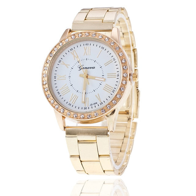 Fashion Women Watches Geneva Classic Women's Diamond Gold Wrist Watch Ladies Watch Dress Clock relogio masculino reloj mujer