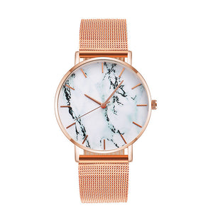 Rose Gold Mesh Band Creative Marble Female Ladies Wrist Watches Luxury Women Quartz Watches Gifts Relogio Feminino Drop Shipping