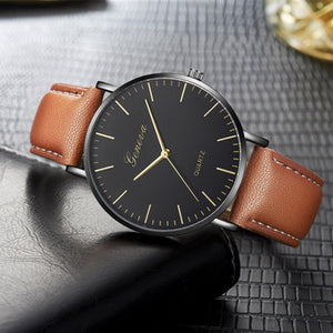 Watch Mens Relogio Montre Homme Simple Watches Men Sport Leather Casual Quartz Wrist Watch Men Watch Male Clock Dropshipping