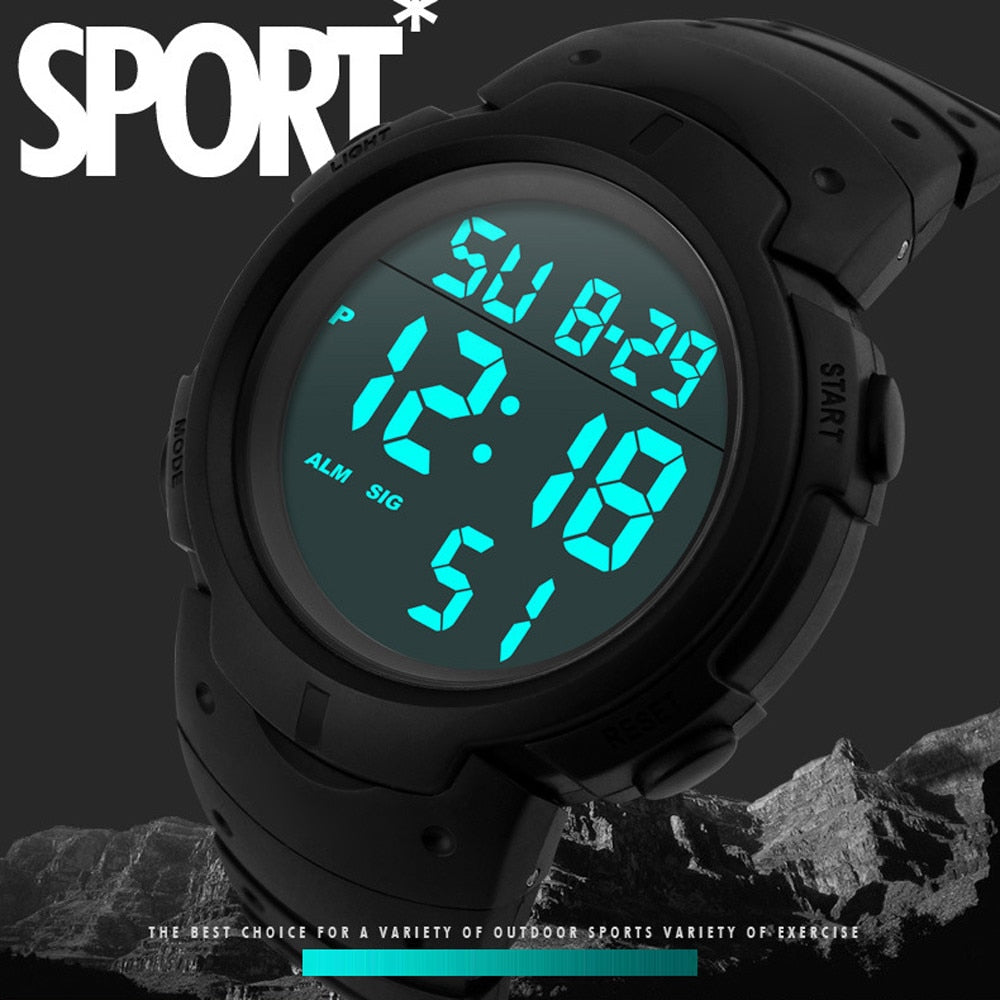 Fashion Waterproof Men's Boy LCD Digital Stopwatch Date Rubber Sport Watch Luminous wrist watch Luxury Brands Sport 2019 A80